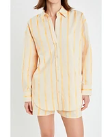 English Factory Women's Tape Stripe Poplin Shirt