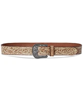 Lauren Ralph Women's Tooled Burnished Leather Belt