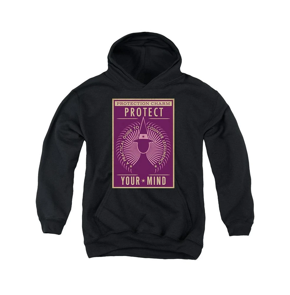 Fantastic Beasts Boys Youth Protect Your Mind Pull Over Hoodie / Hooded Sweatshirt