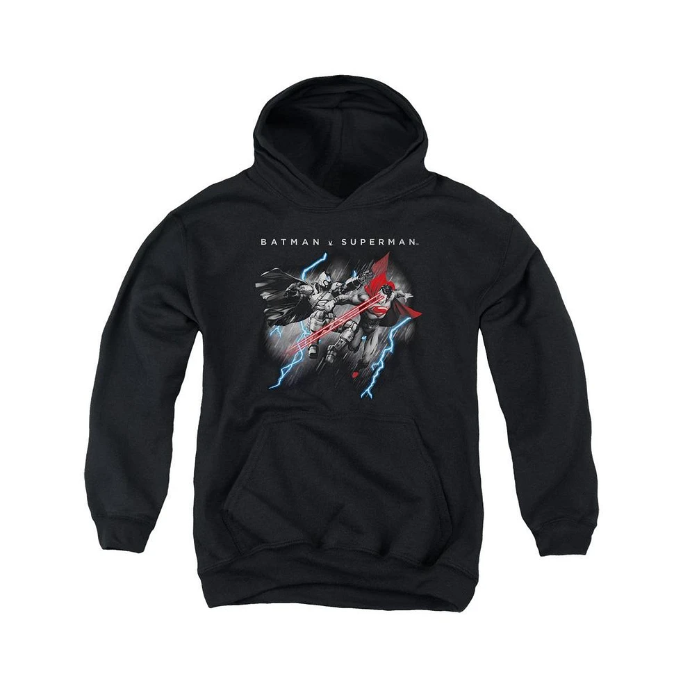 Batman V Superman Boys Youth Lightning Fight Pull Over Hoodie / Hooded Sweatshirt