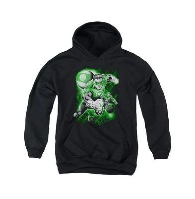 Green Lantern Boys Youth Planet Pull Over Hoodie / Hooded Sweatshirt