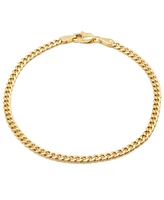 Devata 14K Gold Curb Cuban 3mm Chain Bracelet, 8.0", approx. 2.5grams