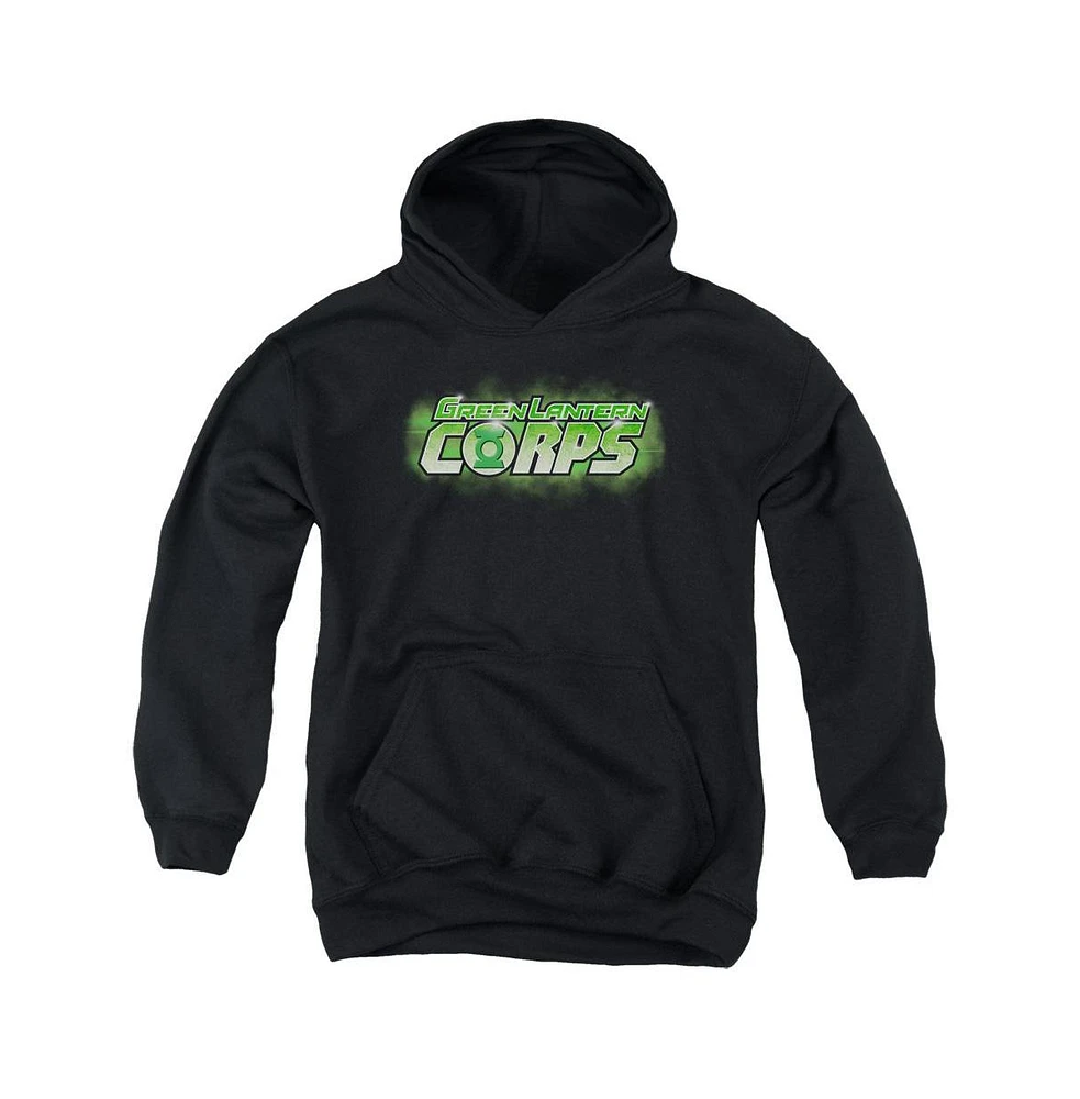 Green Lantern Boys Youth Gl Corps Title Pull Over Hoodie / Hooded Sweatshirt