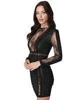 Bebe Juniors' Sequined Lace Bodycon Dress