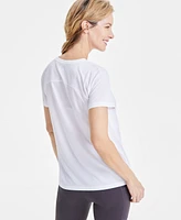 Id Ideology Women's Birdseye Mesh Short-Sleeve T-Shirt, Created for Macy's