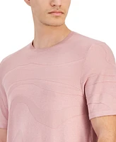 Alfani Men's Tonal Wave Jacquard T-Shirt, Created for Macy's