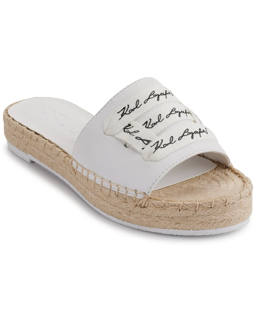 Karl Lagerfeld Paris Cherie Logo Slip-On Espadrille Platform Slide Sandals