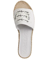 Karl Lagerfeld Paris Cherie Logo Slip-On Espadrille Platform Slide Sandals