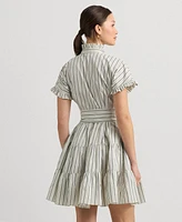 Lauren Ralph Lauren Women's Striped Cotton Broadcloth Shirtdress