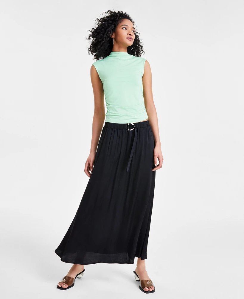 Bar Iii Women's Belted Pull-On Maxi Skirt, Created for Macy's