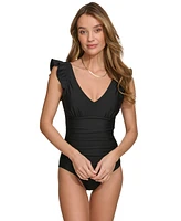 Dkny Women's Ruffle-Trim One-Piece Swimsuit