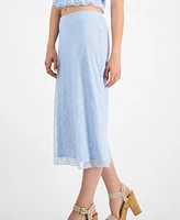 Self Esteem Juniors' Lace-Overlay Slip Skirt