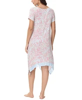 Lori Goldstein Women's Printed Short Sleeve Sleepshirt