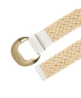 Levi's Women's Fully Adjustable Raffia Belt with Statement Buckle