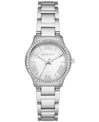 Michael Kors Women's Sage Three-Hand Silver-Tone Stainless Steel Watch 31mm