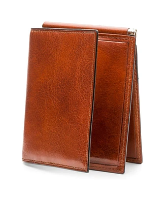 Bosca Men's Leather Money Clip with pocket