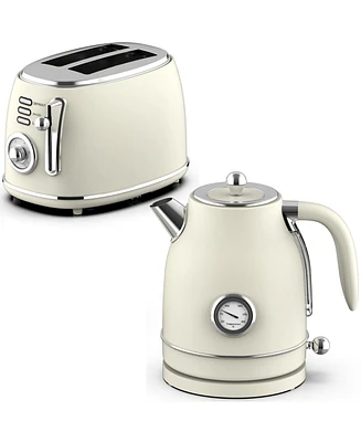 MegaChef 1.7 Quart Electric Kettle and 2 Slice Toaster Combo