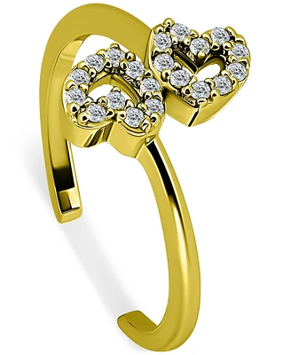 Giani Bernini Cubic Zirconia Double Heart Toe Ring, Created for Macy's