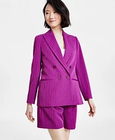 Tahari Asl Women's Double-Breasted Pinstripe Blazer