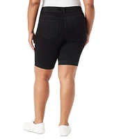 Gloria Vanderbilt Plus Shape Effect Pull-On Denim Bermuda Shorts