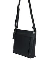 Mancini Pebble Trish Leather Crossbody Handbag with Organizer