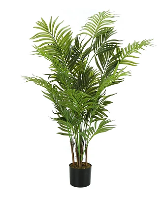 Monarch Specialties 47" Indoor Artificial Floor Areca Palm Tree with Black Pot