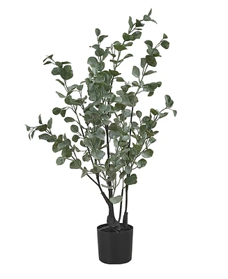 Monarch Specialties 35" Indoor Artificial Floor Eucalyptus Tree with Black Pot