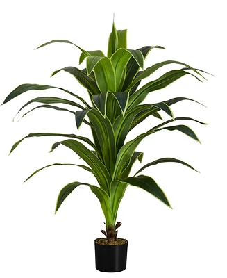 Monarch Specialties 47" Indoor Artificial Floor Dracaena Tree with Black Pot