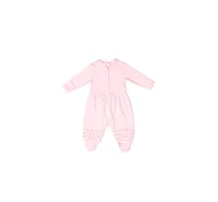 Royal Baby Collection Girls Organic Cotton Gloved Footed Coverall Ballerina with Hat Gift Box