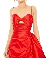 Mac Duggal Women's Strapless Cut Out Side Bow Gown