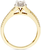 Diamond Halo Twist Bridal Set (1/2 ct. t.w.) in 14k Gold