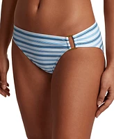 Lauren Ralph Women's Striped O-Ring Bikini Bottoms