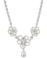 Givenchy Pave & Crystal Flower Statement Necklace, 16" + 3" extender