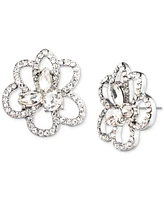 Givenchy Pave & Crystal Flower Stud Earrings