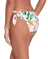 Lauren Ralph Women's Side-Tie Floral-Print Hipster Bikini Bottoms