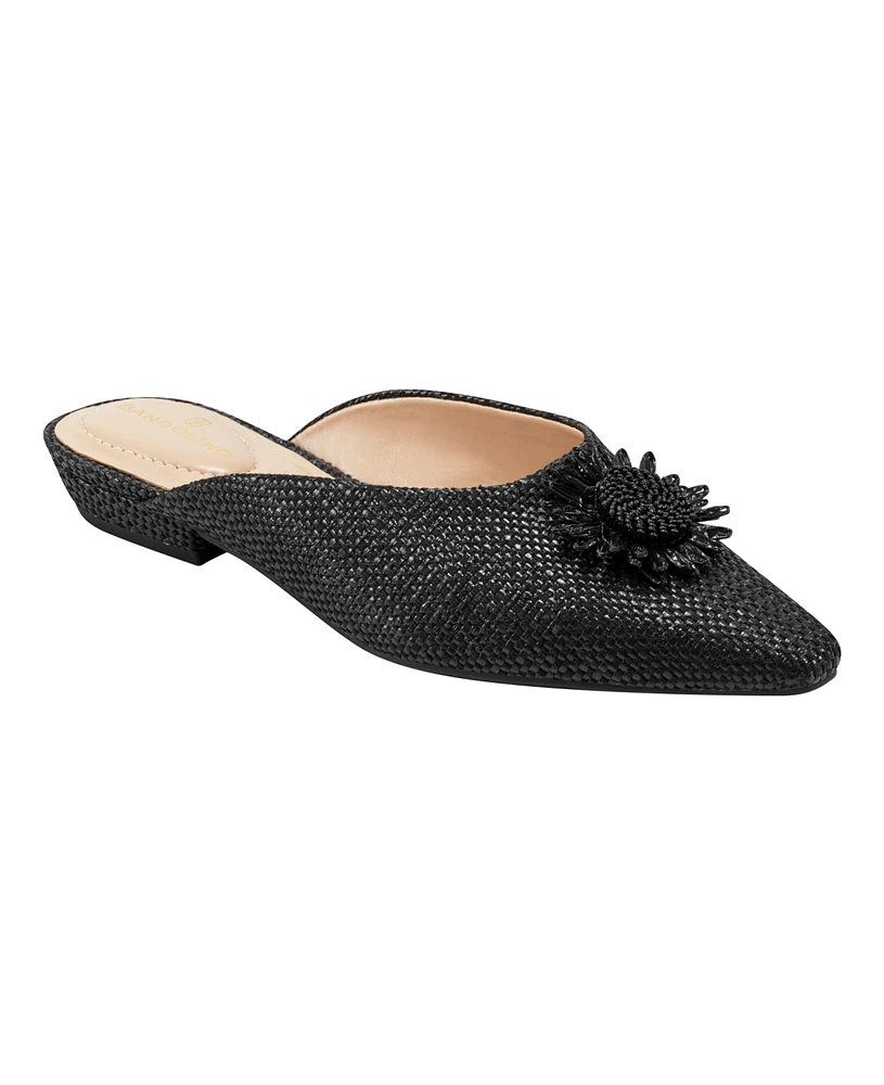 Bandolino Women's Shay Sunflower Detail Flat Dress Mules