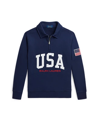 Polo Ralph Lauren Big Boys "Usa" Terry Quarter-Zip Sweatshirt