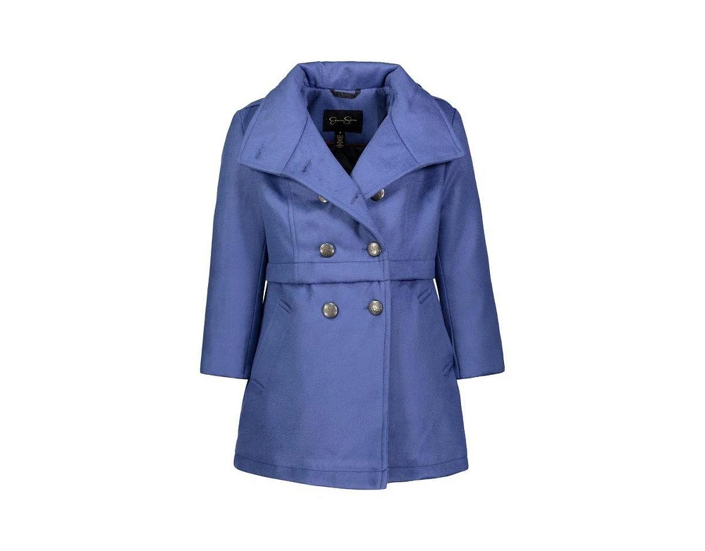 Jessica Simpson Big Girls Fashion Double-Breasted Faux Wool Coat