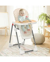 Folding Baby High Dining Chair with 6-Level Height Adjustment