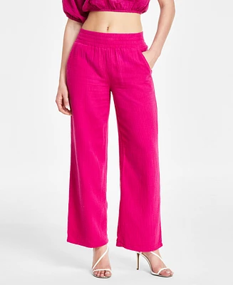 Dkny Jeans Women's High-Rise Gauze Straight-Leg Pants