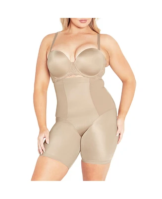 City Chic Plus Size Smooth & Chic Thigh Shaper - bronze