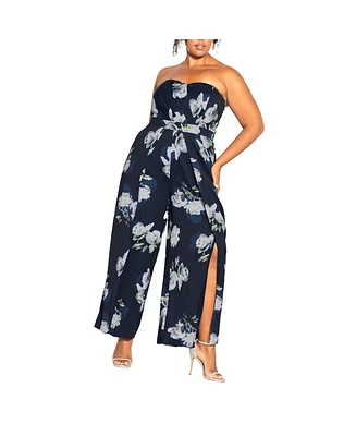 City Chic Plus Abigail Print Jumpsuit