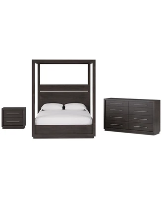 Tivie 3pc Bedroom Set (California King Canopy Bed + Dresser Nightstand), Created for Macy's