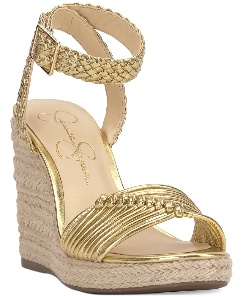 Jessica Simpson Women's Talise Knotted Strappy Platform Wedge Sandals