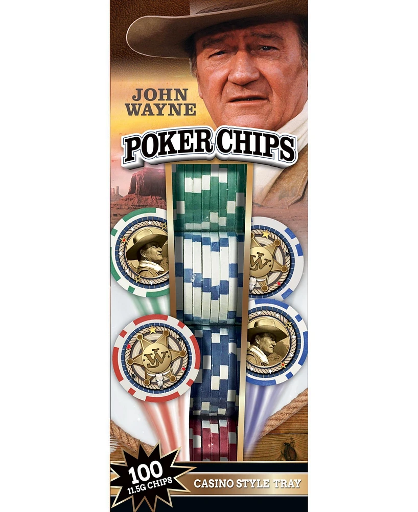 Masterpieces Casino Style 100 Piece Poker Chip Set - John Wayne