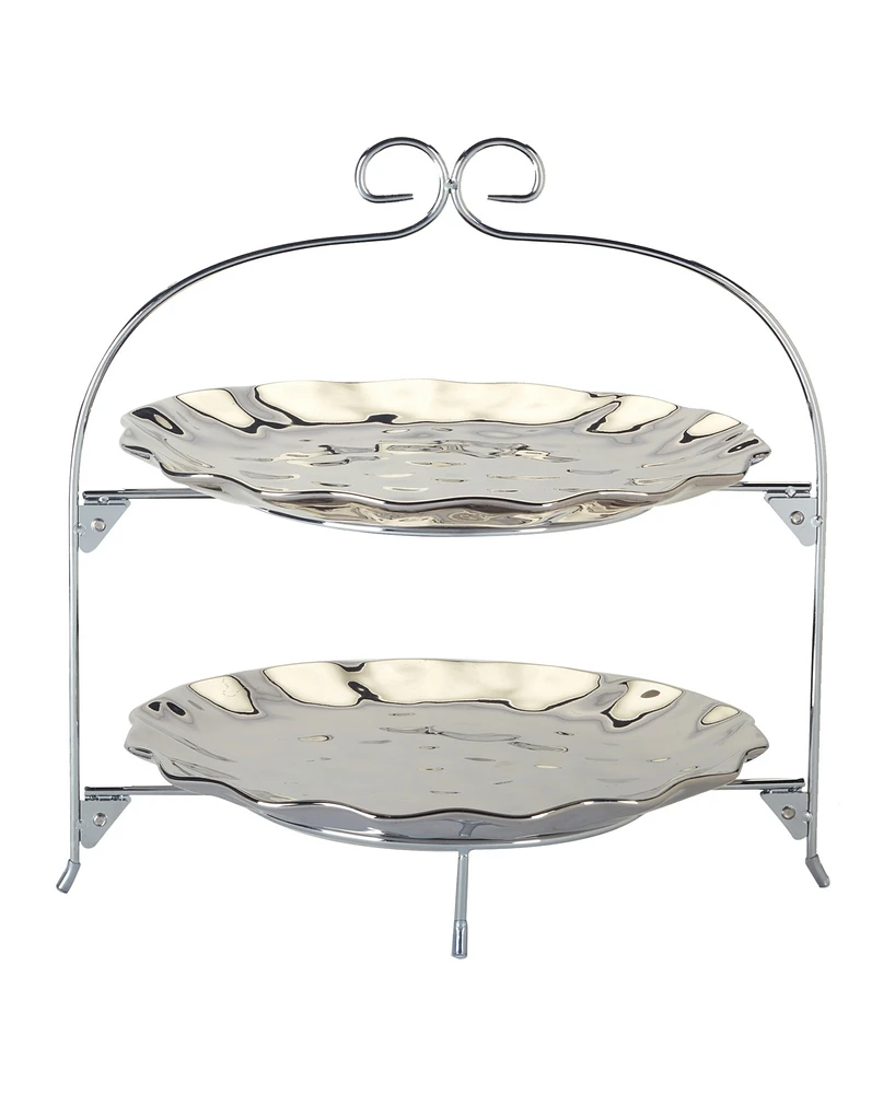 Certified International Silver Coast 2 Tier Rack with 11" Plates