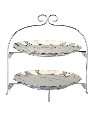 Certified International Silver Coast 2 Tier Rack with 11" Plates