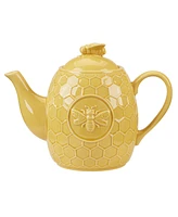 Certified International French Bees Embossed Honeycomb Teapot