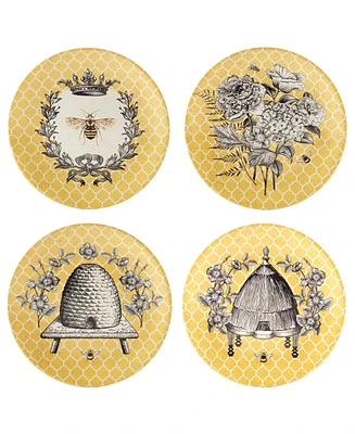 Certified International French Bees Set of 4 Salad Plates