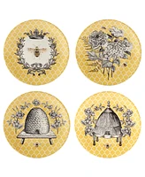 Certified International French Bees Set of 4 Salad Plates